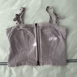 BDG Lavender Zip-Front Top